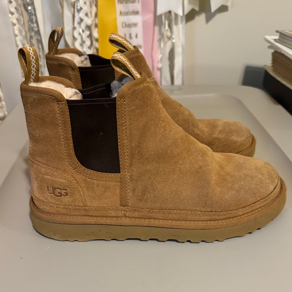 UGG Tan Suede Slip-On Boots